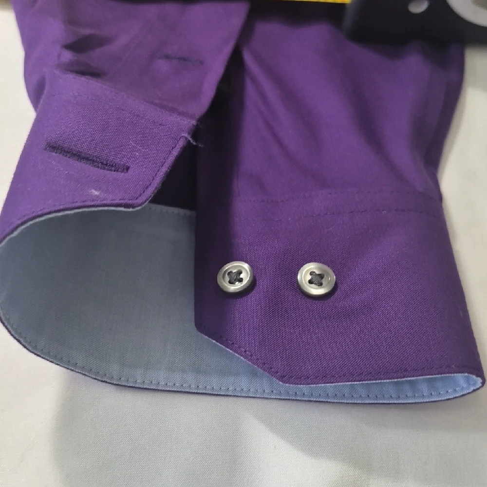 Paul Fredrick Rich Purple Dress Shirt - Picture 10 of 13